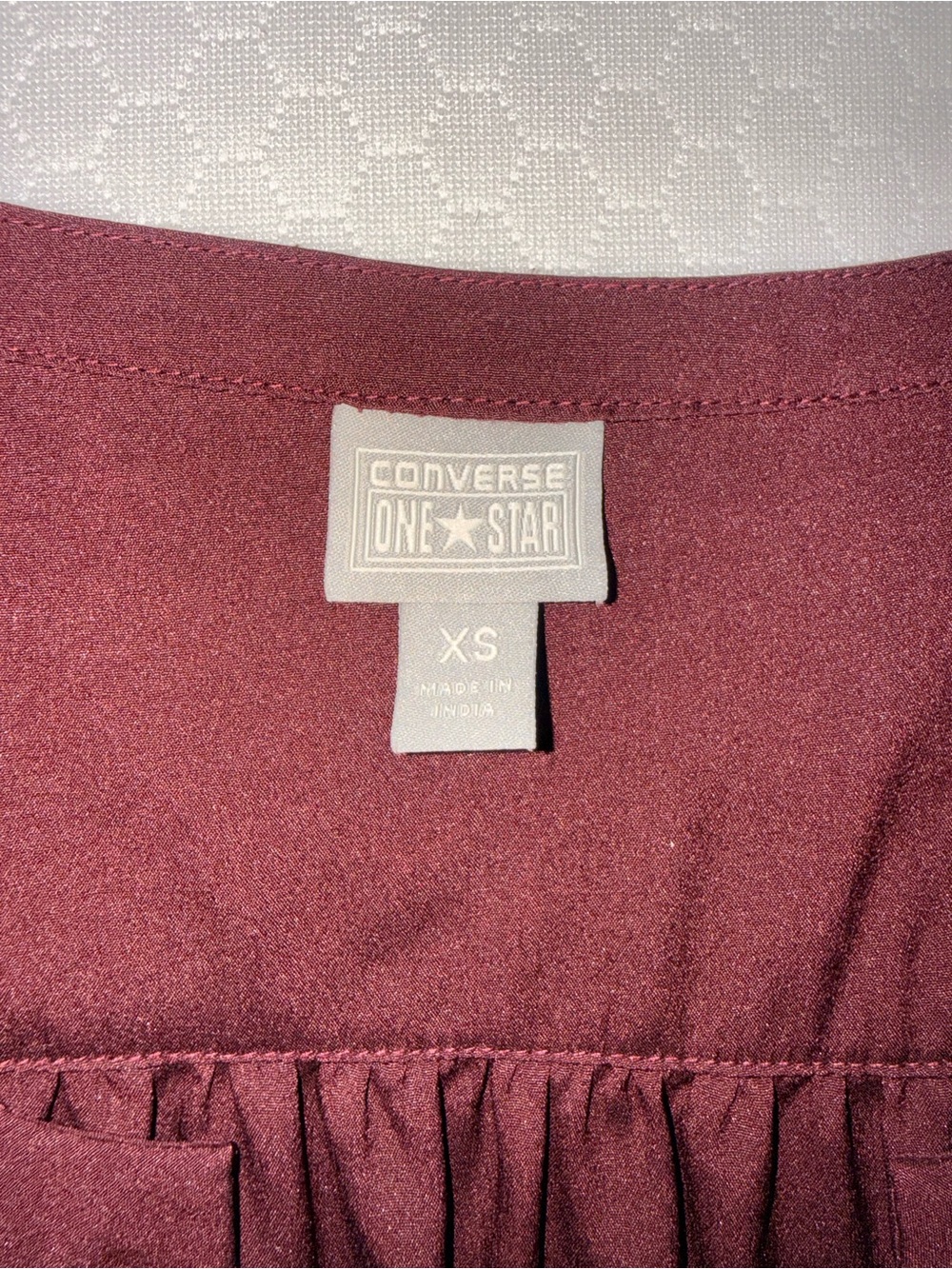 165. Converse Sleeveless Burgundy Blouse with Black Placket - Picture 5 of 5